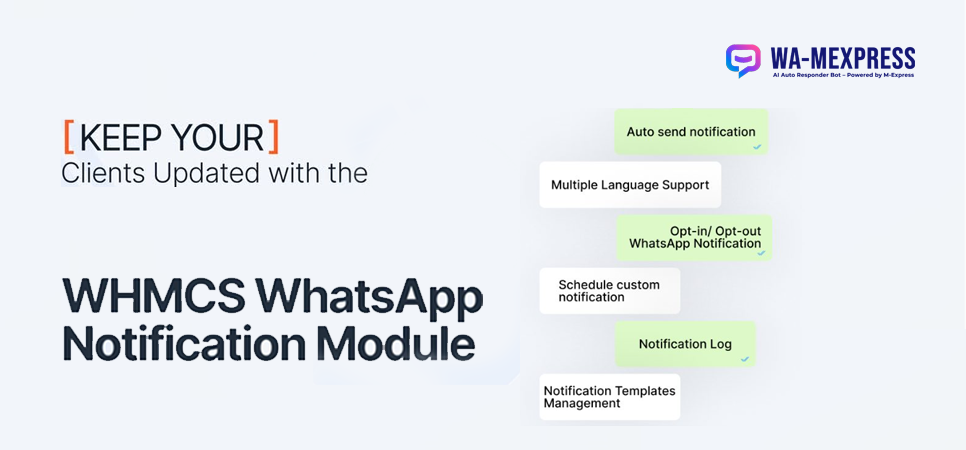 WHMCS WhatsApp Integration for automating billing, support, and client notifications
